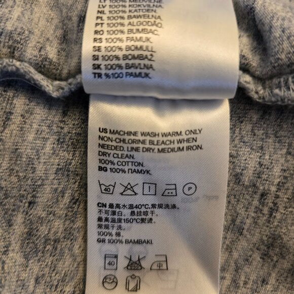 H&M LABEL OF GRADED GOODS L.O.G.G. TSHIRT MENS LARGE HEATHER BLUE CHEST POCKET - Picture 7 of 8